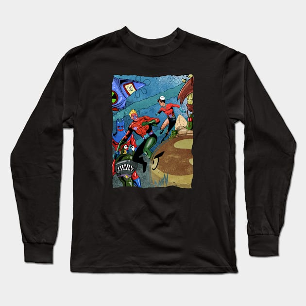 Mermaid Man Long Sleeve T-Shirt by Eman